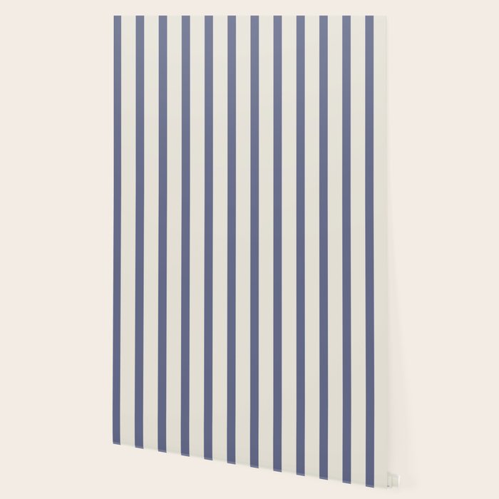 Blue And Cream Striped Wallpaper Gallery Image 2