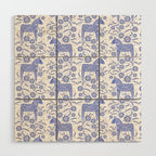 Swedish Dala Horse Blue Wood Wall Art Gallery Image 1