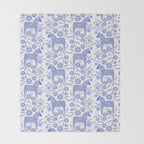 Swedish Dala Horse Blue Throw Blanket Gallery Image 2