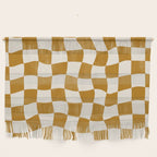 Warped Checkerboard - Gold Orange Wall Hanging Gallery Image 1