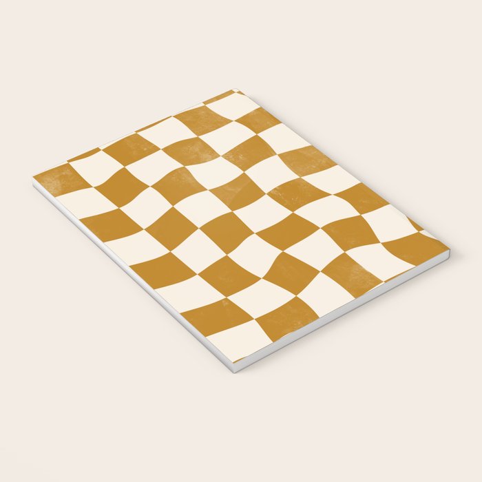 Warped Checkerboard - Gold Orange Notebook Gallery Image 3