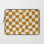 Warped Checkerboard - Gold Orange Laptop Sleeve Gallery Image 1