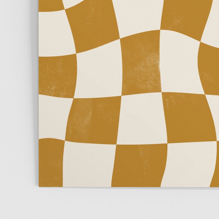 Warped Checkerboard - Gold Orange Poster Gallery Image 3
