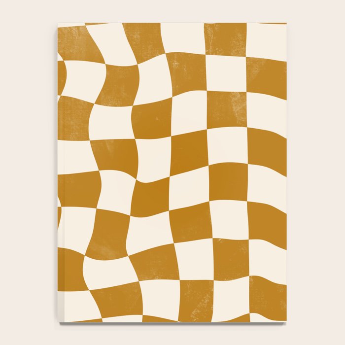 Warped Checkerboard - Gold Orange Notebook Gallery Image 4