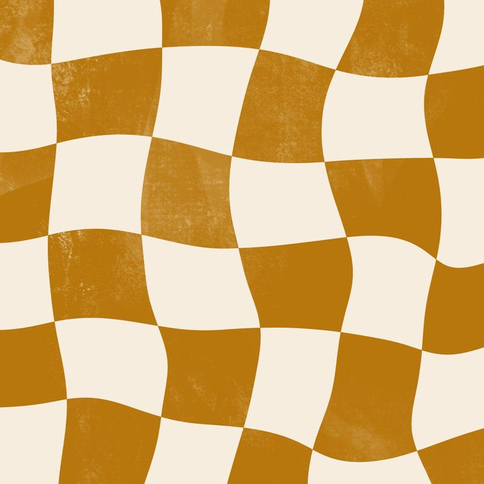 Warped Checkerboard - Gold Orange Coffee Mug Gallery Image 2