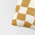 Warped Checkerboard - Gold Orange Pillow Sham Gallery Image 4