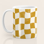 Warped Checkerboard - Gold Orange Coffee Mug Gallery Image 3