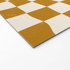 Warped Checkerboard - Gold Orange Welcome Mat Gallery Image 2