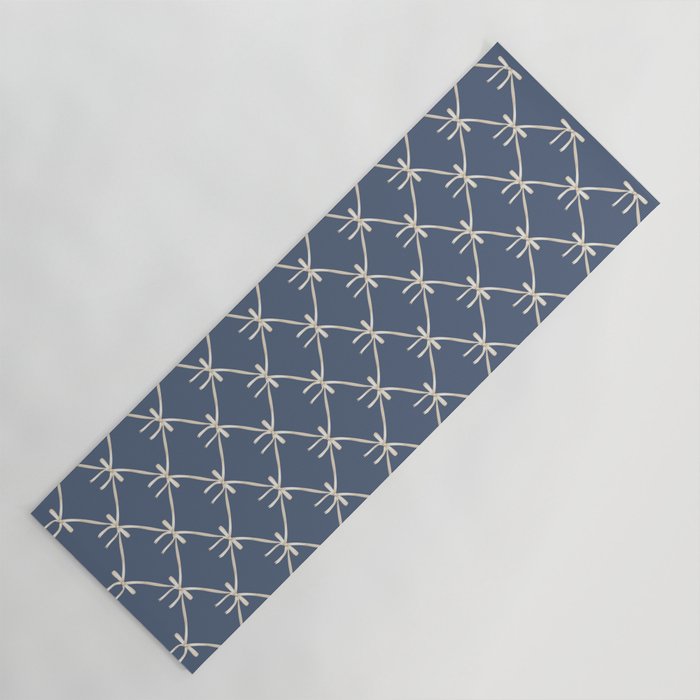Bows & Ribbons Pattern XLIII Neutral Blue Yoga Mat Gallery Image 1