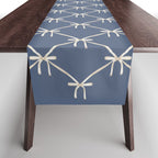 Bows & Ribbons Pattern XLIII Neutral Blue Table Runner Gallery Image 1