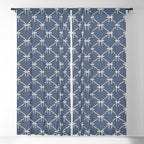 Bows & Ribbons Pattern XLIII Neutral Blue Window Curtain Gallery Image 5