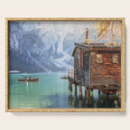 Lake Braies in Autumn - Dolomites Nature Photography Print Serving Tray Gallery Image 1