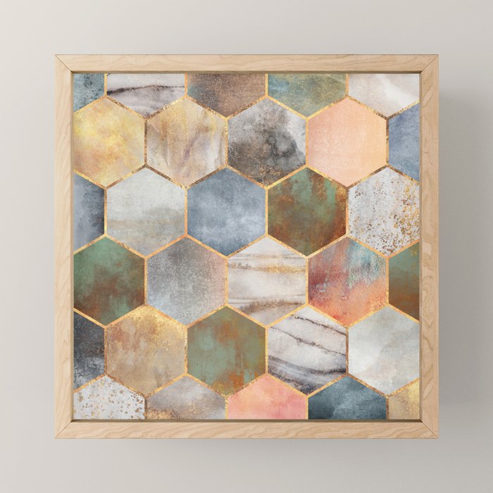 Pretty Hexagons Mini Art Print Gallery Image 1