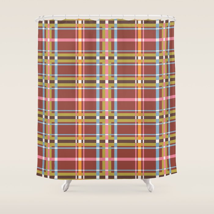 Autumn Tartan Charm Shower Curtain Gallery Image 1