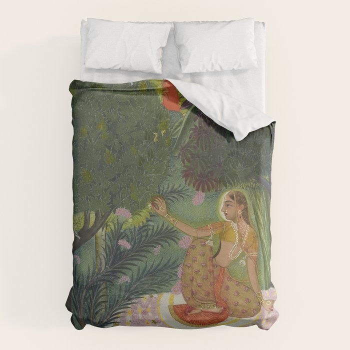 Indian Princess In Bird Garden Duvet Cover Gallery Image 6