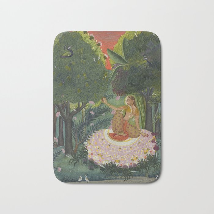 Indian Princess In Bird Garden Bath Mat Gallery Image 1