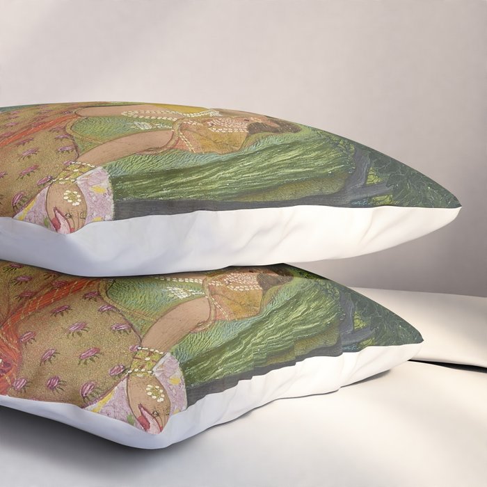 Indian Princess In Bird Garden Pillow Sham Gallery Image 3