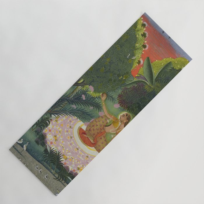 Indian Princess In Bird Garden Yoga Mat Gallery Image 1