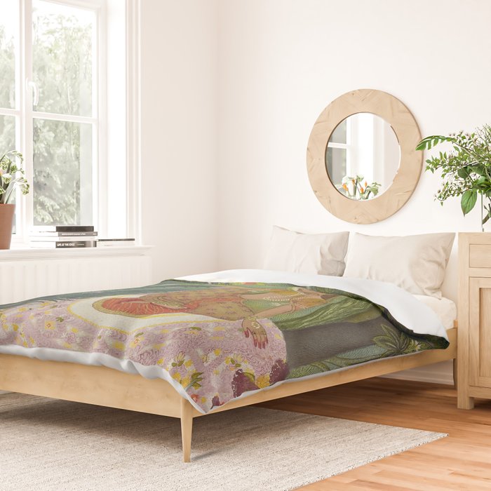 Indian Princess In Bird Garden Duvet Cover Gallery Image 2
