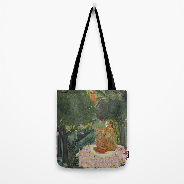 Indian Princess In Bird Garden Tote Bag Gallery Image 2