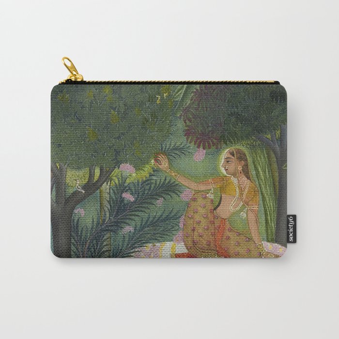Indian Princess In Bird Garden Carry All Pouch Gallery Image 1