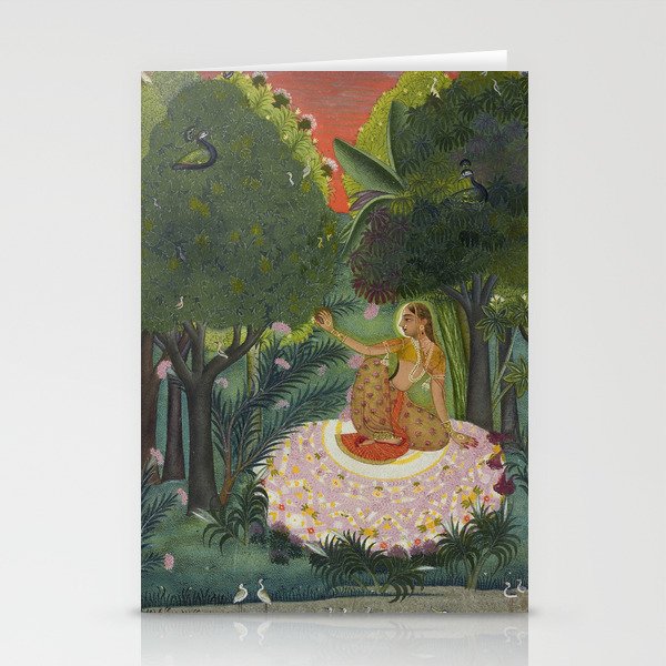 Indian Princess In Bird Garden Stationery Card Gallery Image 1