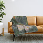 Indian Princess In Bird Garden Throw Blanket Gallery Image 1