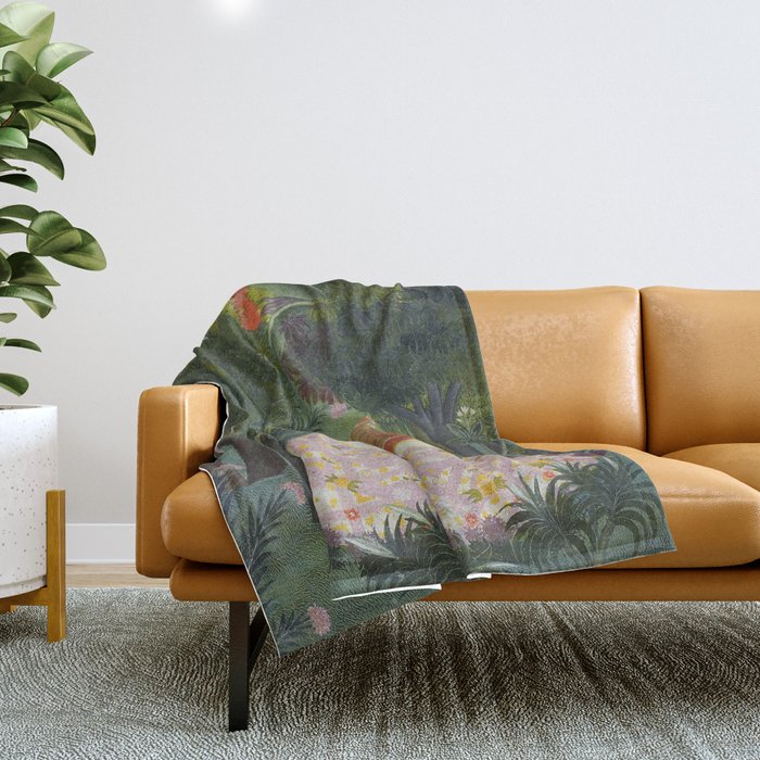 Indian Princess In Bird Garden Throw Blanket Gallery Image 1