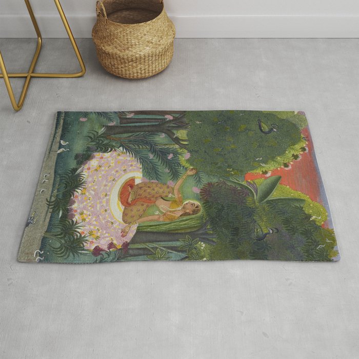 Indian Princess In Bird Garden Rug Gallery Image 1