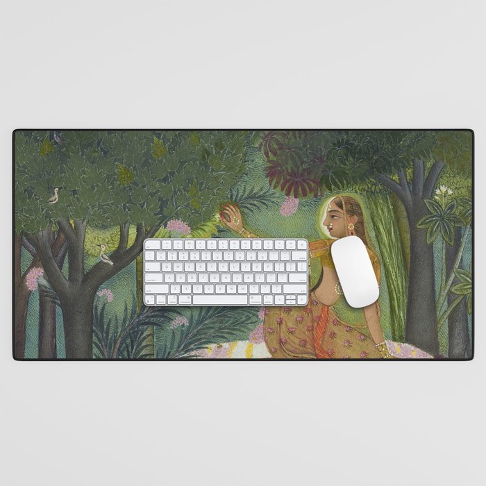 Indian Princess In Bird Garden Desk Mat Gallery Image 1