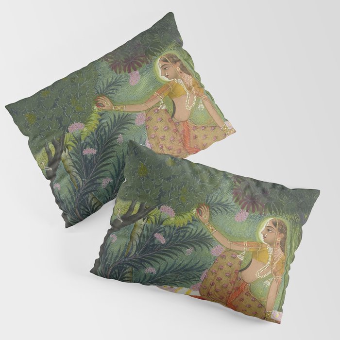 Indian Princess In Bird Garden Pillow Sham Gallery Image 1