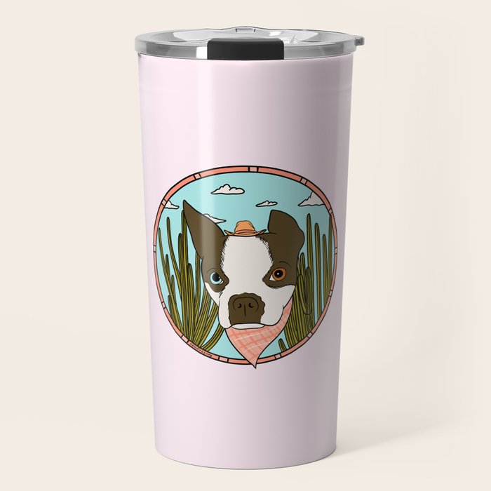 Cowboy Dog- Clover Boston Travel Mug Gallery Image 1