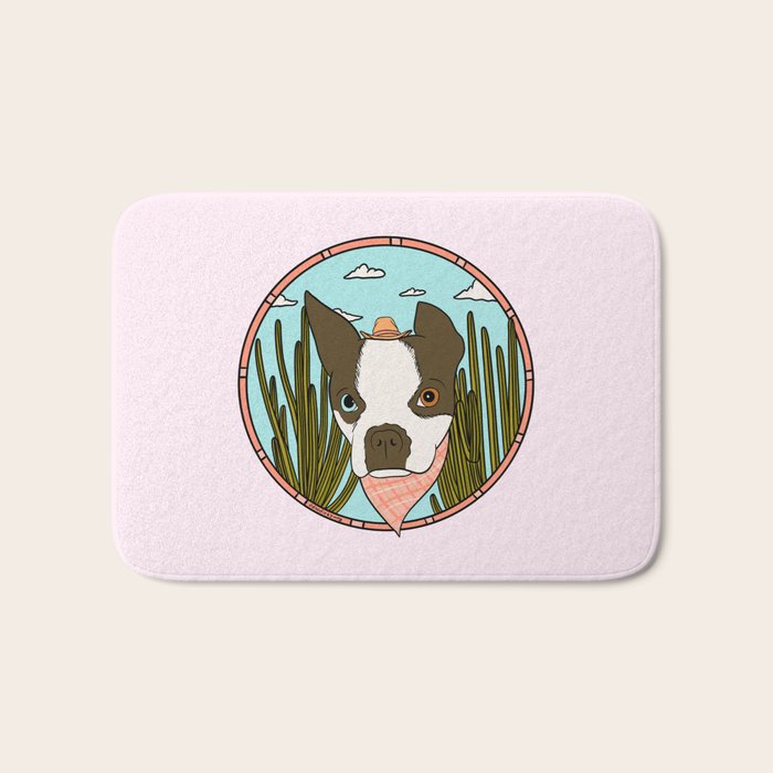 Cowboy Dog- Clover Boston Bath Mat Gallery Image 1