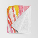 Electric Dopamine Burst Vibrant Abstract Pattern in Hot Pink, Red, Yellow Throw Blanket Gallery Image 3