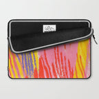 Electric Dopamine Burst Vibrant Abstract Pattern in Hot Pink, Red, Yellow Laptop Sleeve Gallery Image 2