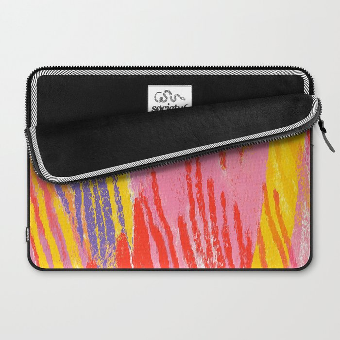 Electric Dopamine Burst Vibrant Abstract Pattern in Hot Pink, Red, Yellow Laptop Sleeve Gallery Image 2