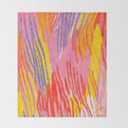 Electric Dopamine Burst Vibrant Abstract Pattern in Hot Pink, Red, Yellow Throw Blanket Gallery Image 2