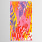 Electric Dopamine Burst Vibrant Abstract Pattern in Hot Pink, Red, Yellow Tablecloth Gallery Image 2