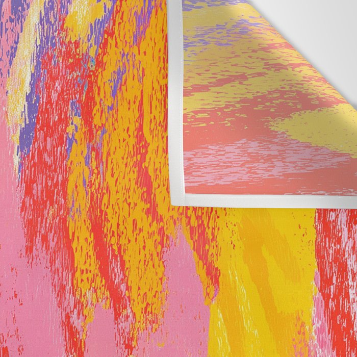 Electric Dopamine Burst Vibrant Abstract Pattern in Hot Pink, Red, Yellow Wall Tapestry Gallery Image 3