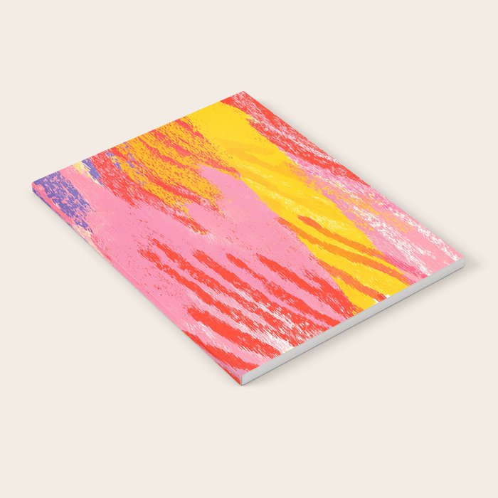 Electric Dopamine Burst Vibrant Abstract Pattern in Hot Pink, Red, Yellow Notebook Gallery Image 2