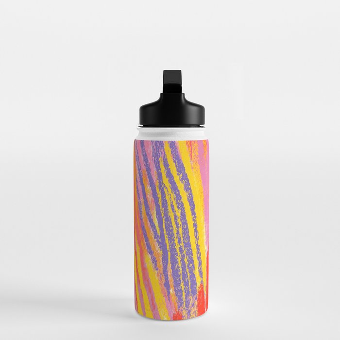 Electric Dopamine Burst Vibrant Abstract Pattern in Hot Pink, Red, Yellow Water Bottle Gallery Image 3