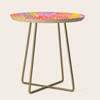 Electric Dopamine Burst Vibrant Abstract Pattern in Hot Pink, Red, Yellow Side Table Gallery Image 1