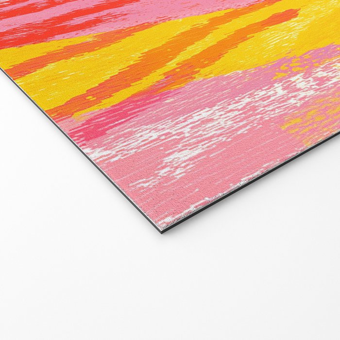 Electric Dopamine Burst Vibrant Abstract Pattern in Hot Pink, Red, Yellow Welcome Mat Gallery Image 2