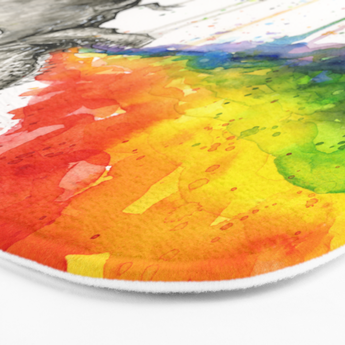 T-Rex Dinosaur Vomits Rainbow Bath Mat Gallery Image 3