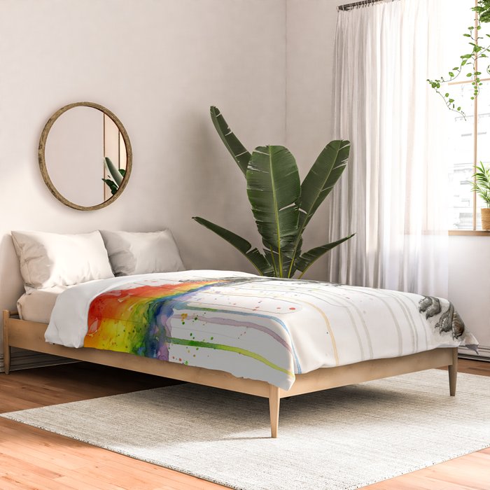 T-Rex Dinosaur Vomits Rainbow Comforter Gallery Image 2