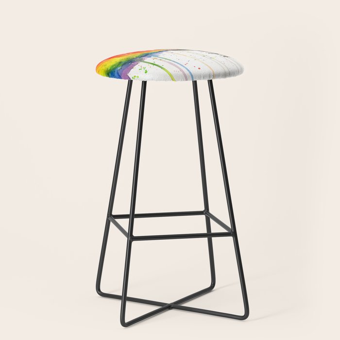 T-Rex Dinosaur Vomits Rainbow Stool Gallery Image 1
