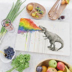 T-Rex Dinosaur Vomits Rainbow Cutting Board Gallery Image 2