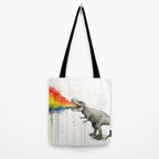 T-Rex Dinosaur Vomits Rainbow Tote Bag Gallery Image 2