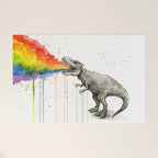T-Rex Dinosaur Vomits Rainbow Welcome Mat Gallery Image 1