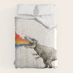 T-Rex Dinosaur Vomits Rainbow Duvet Cover Gallery Image 6